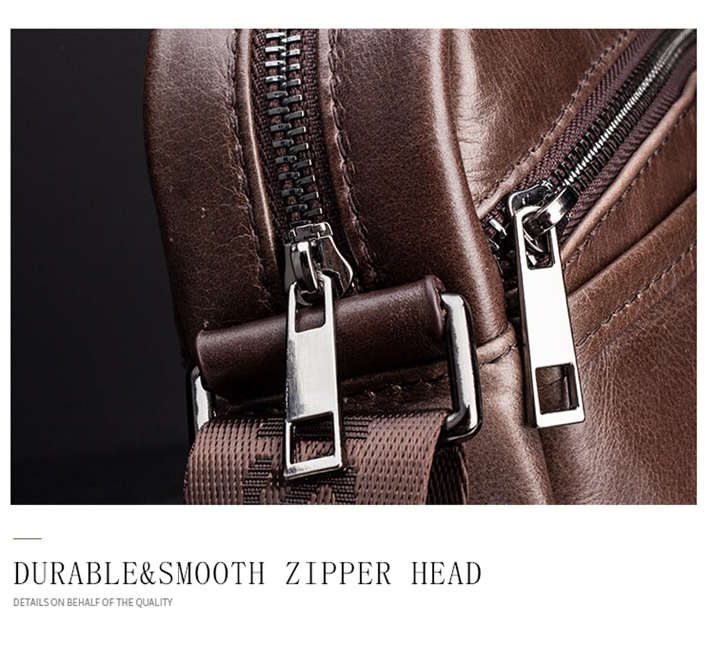 LAOSHIZILUOSEN Top Layer Leather Crossbody IPad Bag Men'S Fashion Trend Bag- Coffee LAOSHIZILUOSEN Top Layer Leather Crossbody IPad Bag Men'S Fashion Trend Bag- Coffee