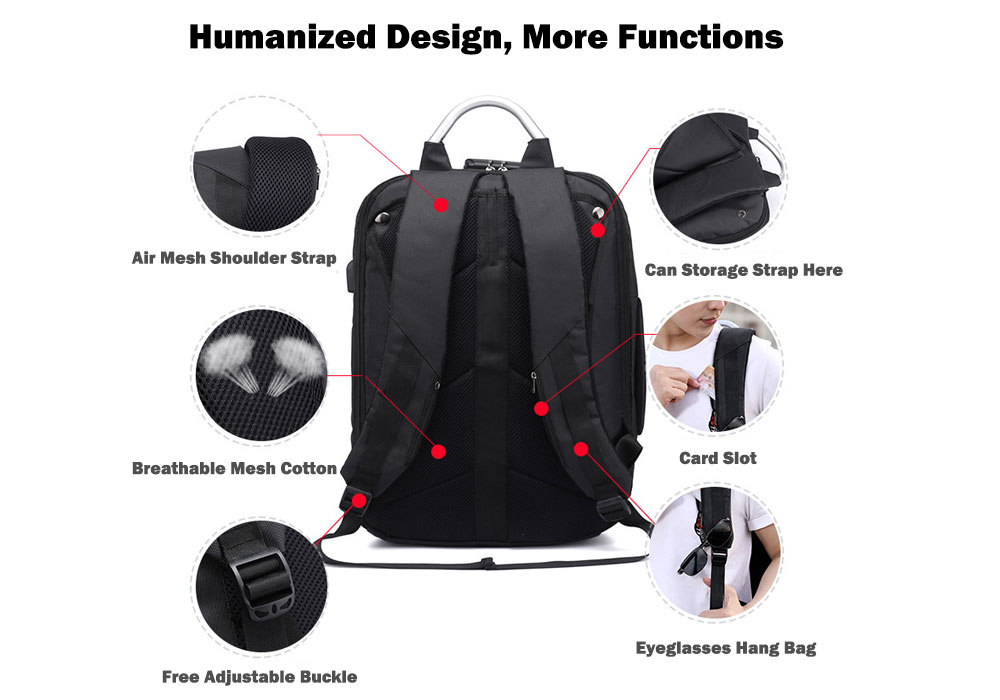 Trendy Anti-theft USB Backpack Portable Men Laptop Handbag- Dark Slate Blue Trendy Anti-theft USB Backpack Portable Men Laptop Handbag- Dark Slate Blue