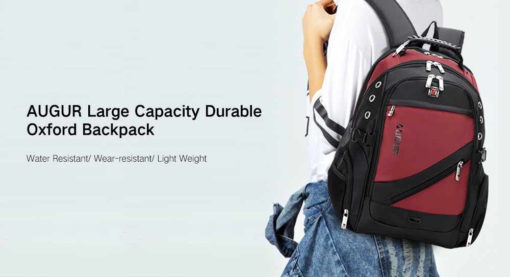 AUGUR Large Capacity Durable Oxford Backpack for Men- Black AUGUR Large Capacity Durable Oxford Backpack for Men- Black