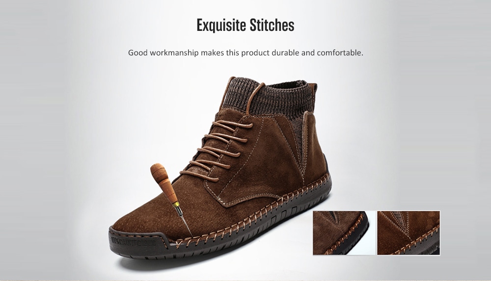 AILADUN Men Mid-high Warm Boots Outdoor Leisure Shoes Socks Mouth- Light Khaki EU 43 AILADUN Men Mid-high Warm Boots Outdoor Leisure Shoes Socks Mouth- Light Khaki EU 43