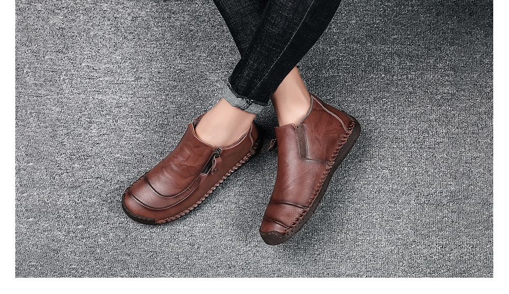 SENBAO Men's Lace-up Slip Resistant Casual Shoes Unique Zipper Design Anti-collision Toe- Sandy Brown EU 42 SENBAO Men's Lace-up Slip Resistant Casual Shoes Unique Zipper Design Anti-collision Toe- Sandy Brown EU 42