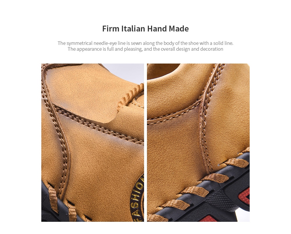Men's Hand Stitching Lace-up Casual Shoes Anti-collision Toe Outdoor Mountaineering- Black EU 41 Men's Hand Stitching Lace-up Casual Shoes Anti-collision Toe Outdoor Mountaineering- Black EU 41